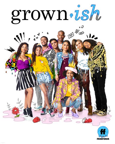 Grown-ish. Grown-ish (stylisé grown·ish) est une série télévisée américaine créée par Kenya Barris et Larry Wilmore et diffusée depuis le 3 janvier 2018 1 sur Freeform et en simultané sur ABC Spark 2 au Canada . C'est un spin-off de la série télévisée Black-ish, diffusée sur le réseau ABC depuis 2014 . Dans les pays ...
